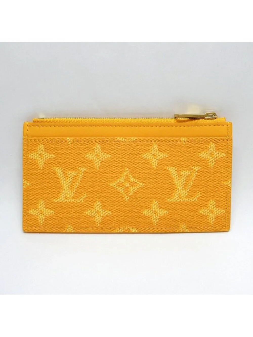 Louis Vuitton Coin Card Holder Saffron Yellow Monogram Heritage Case